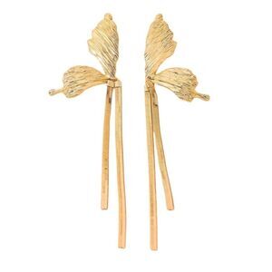 gold flower dangle earrings H189